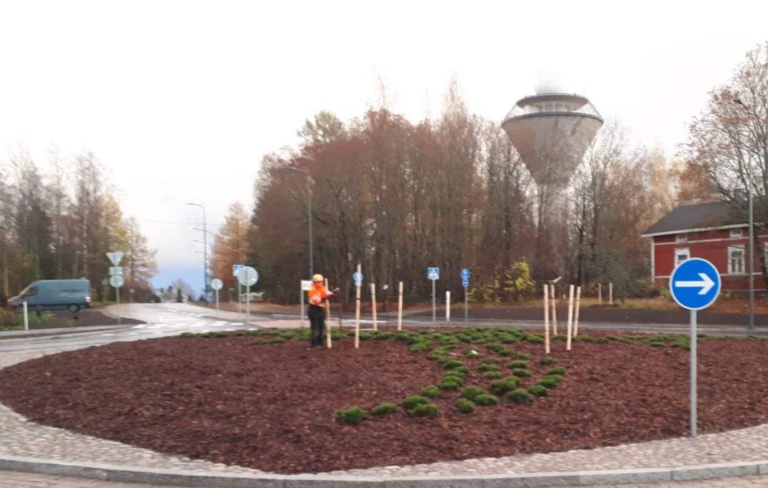 Liikenneypyrä istutus kuorikate Ikaalinen Ylöjärvi Nokia Kangasala Tampere